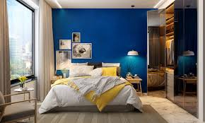 Blue and yellow home decor