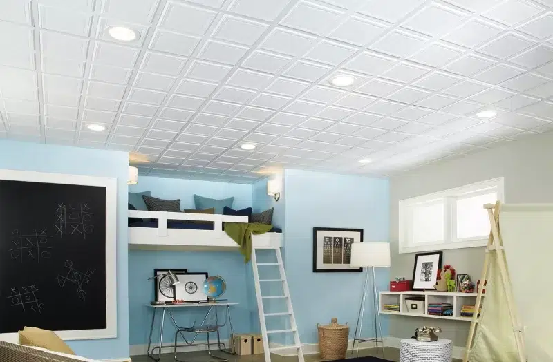 Ceiling with Supercoat Ceiling Panel Touch Up Paint