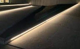 LED lights in concrete