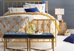 Transform Your Bedroom with Blue and Gold