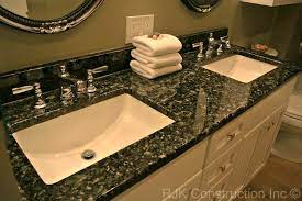 green granite bathroom countertops