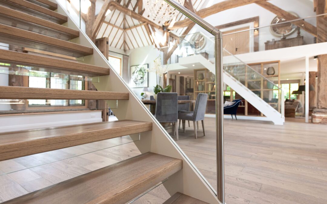 Engineered wood floor stairs