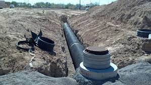 Constructing a sewerage system