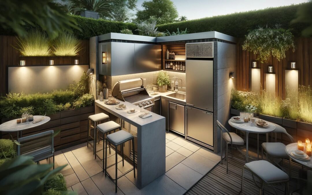 small L-shaped outdoor kitchen
